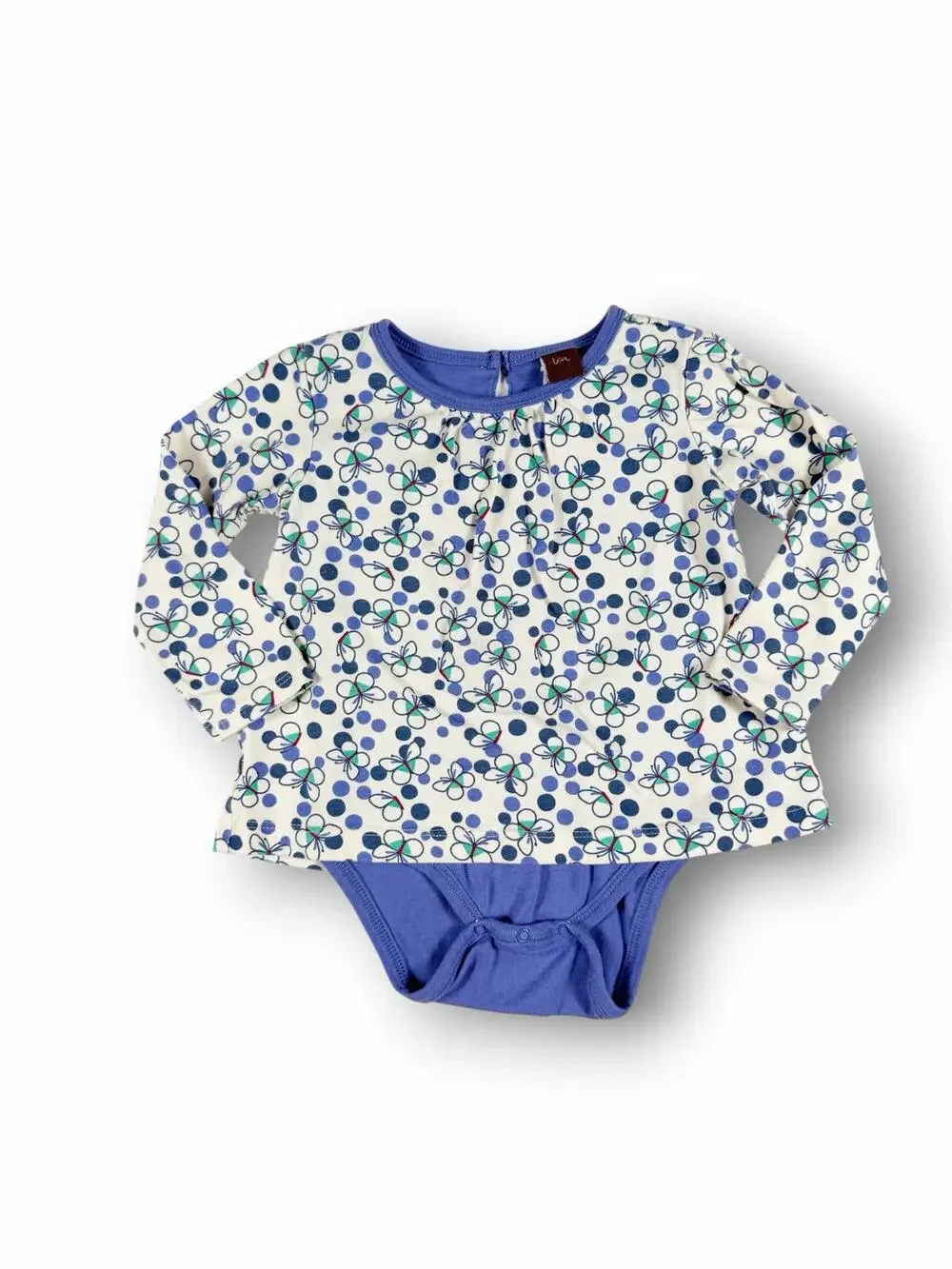 Tea Collection Butterfly Skirted Bodysuit Blue 18-24 Months
